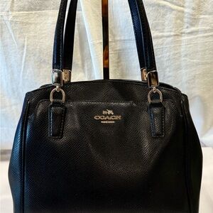 Elegant COACH Minetta Crossgrain Leather Satchel Handbag (Style No. F34663)